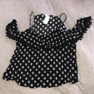 Dark blue and white top size Medium